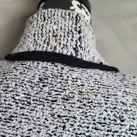 Vintage Women’s M Draped Open Front Contrast Cardigan Sweater Nubbie Knit - Picture 9 of 10